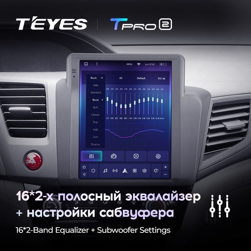 Штатная магнитола Teyes TPRO2 для Honda Civic 9 FB FK FD 2011-2015 на Android 10