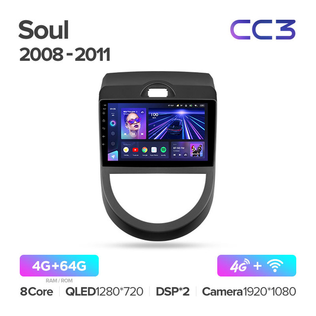 Штатная магнитола Teyes CC3 для KIA Soul AM 2008-2011 на Android 10
