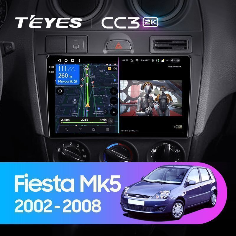 Штатная магнитола Teyes CC3 2K для Ford Fiesta 5 Mk 5 2002-2008 на Android 10