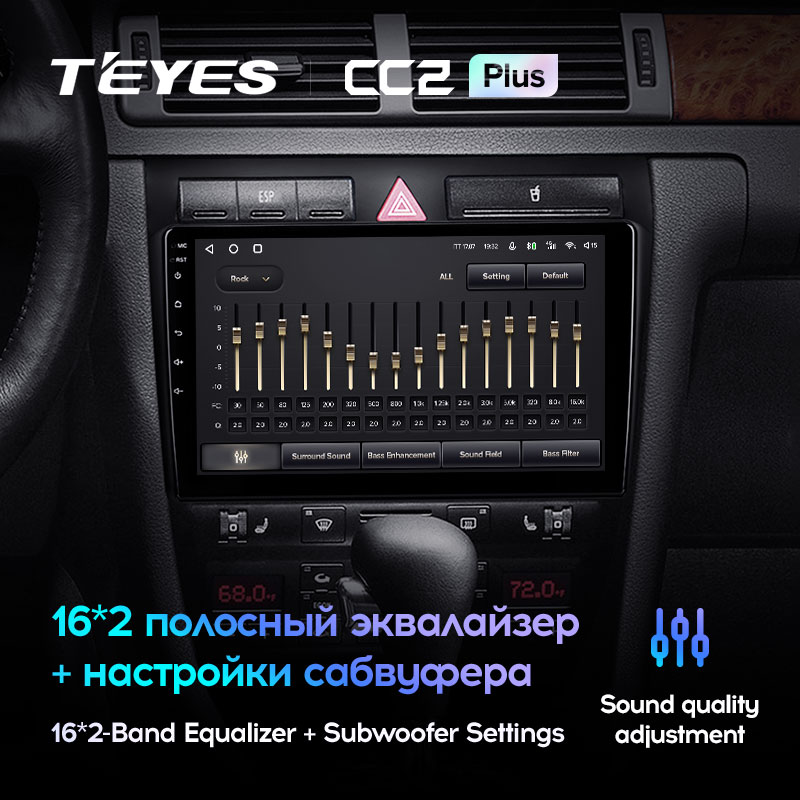 Штатная магнитола Teyes CC2PLUS для Audi A6 C5 1997-2004 на Android 10