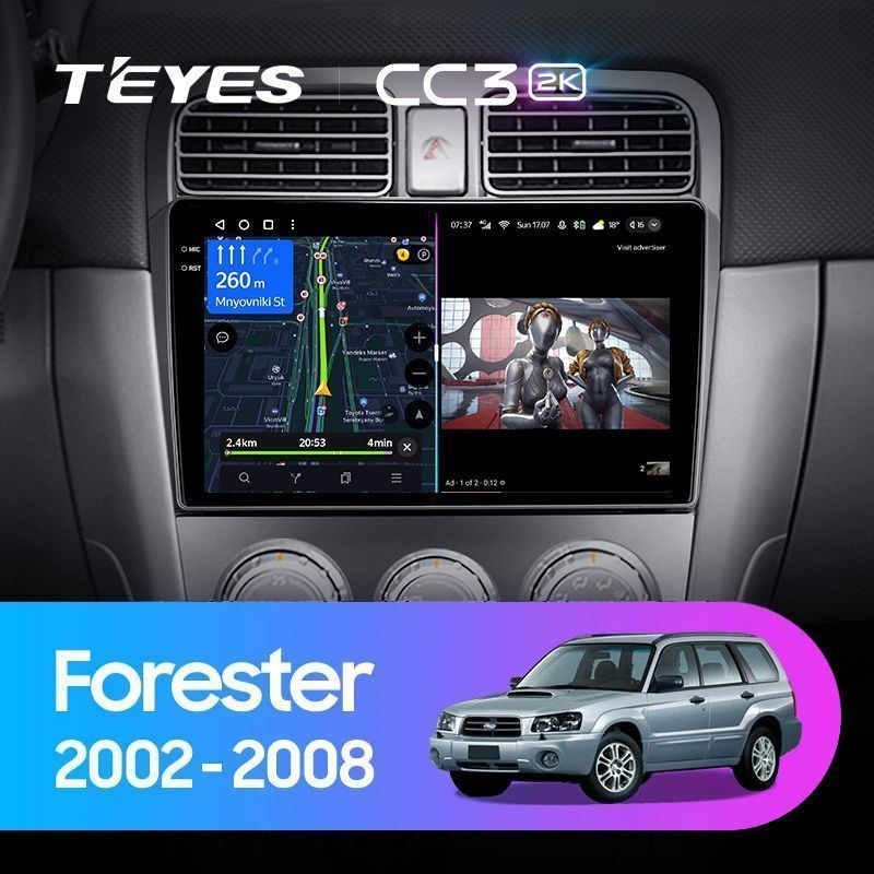 Штатная магнитола Teyes CC3 2K для Subaru Forester SG 2002-2008 на Android 10