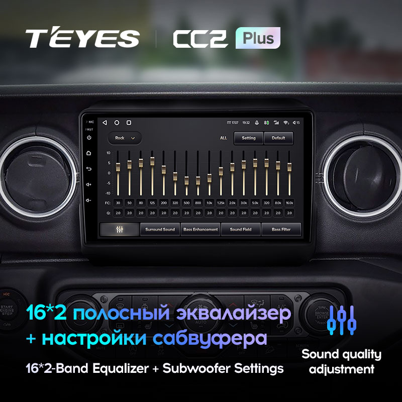 Штатная магнитола Teyes CC2PLUS для Jeep Wrangler 4 JL 2018-2019 на Android 10