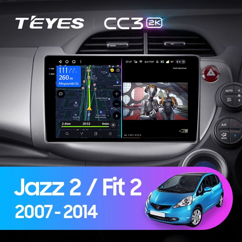 Штатная магнитола Teyes CC3 2K для Honda Jazz 2 GG Fit GE GP GE 2007-2014 RHD