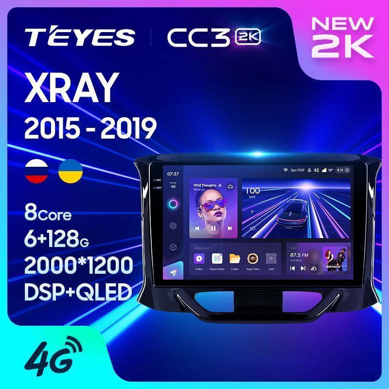 Штатная магнитола Teyes CC3 2K для LADA Xray 2015-2019 на Android 10