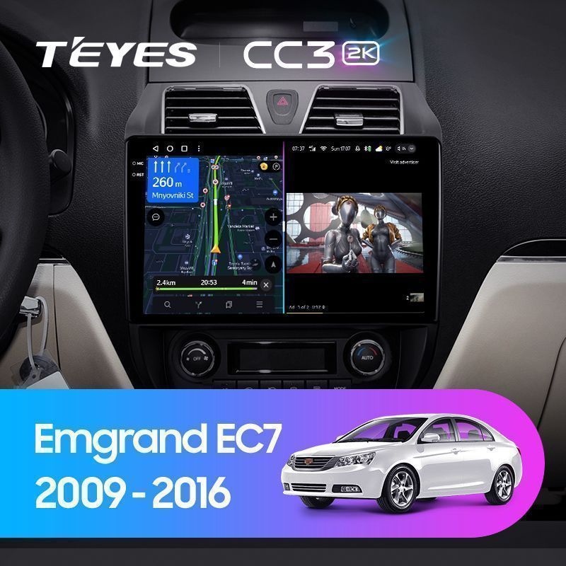 Штатная магнитола Teyes CC3 2K для Geely Emgrand EC7 1 2009 - 2016 на Android 10