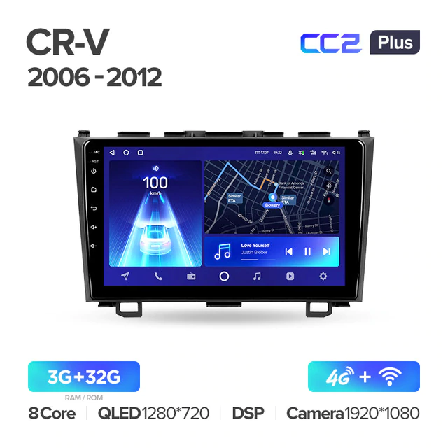 Штатная магнитола Teyes CC2PLUS для Honda CRV CR-V 3 RE 2006-2012 на Android 10