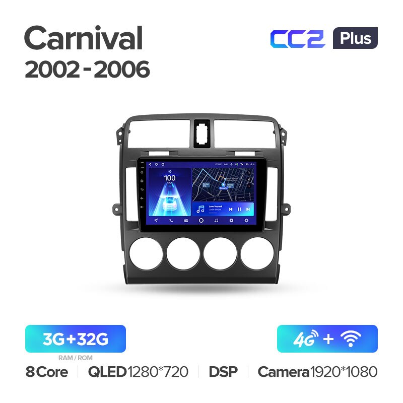 Штатная магнитола Teyes CC2PLUS для Kia Carnival UP GQ 2002-2006 на Android 10