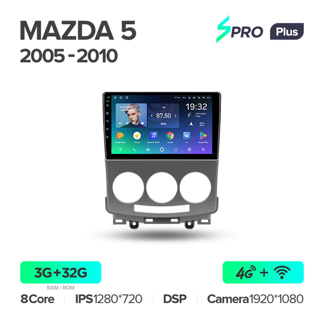 Штатная магнитола Teyes SPRO+ для Mazda 5 I CR 2005-2010 на Android 10