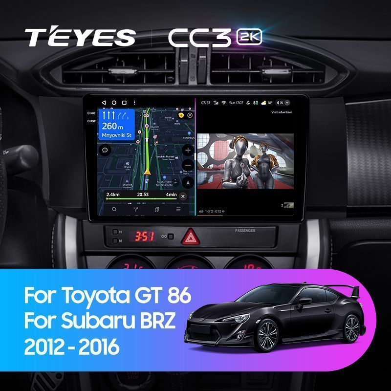 Штатная магнитола Teyes CC3 2K для Toyota GT 86 2012-2016 на Android 10