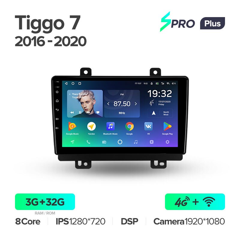Штатная магнитола Teyes SPRO+ для Chery Tiggo 7 1 2016-2020 на Android 10