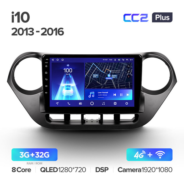 Штатная магнитола Teyes CC2PLUS для Hyundai I10 2013-2016 на Android 10