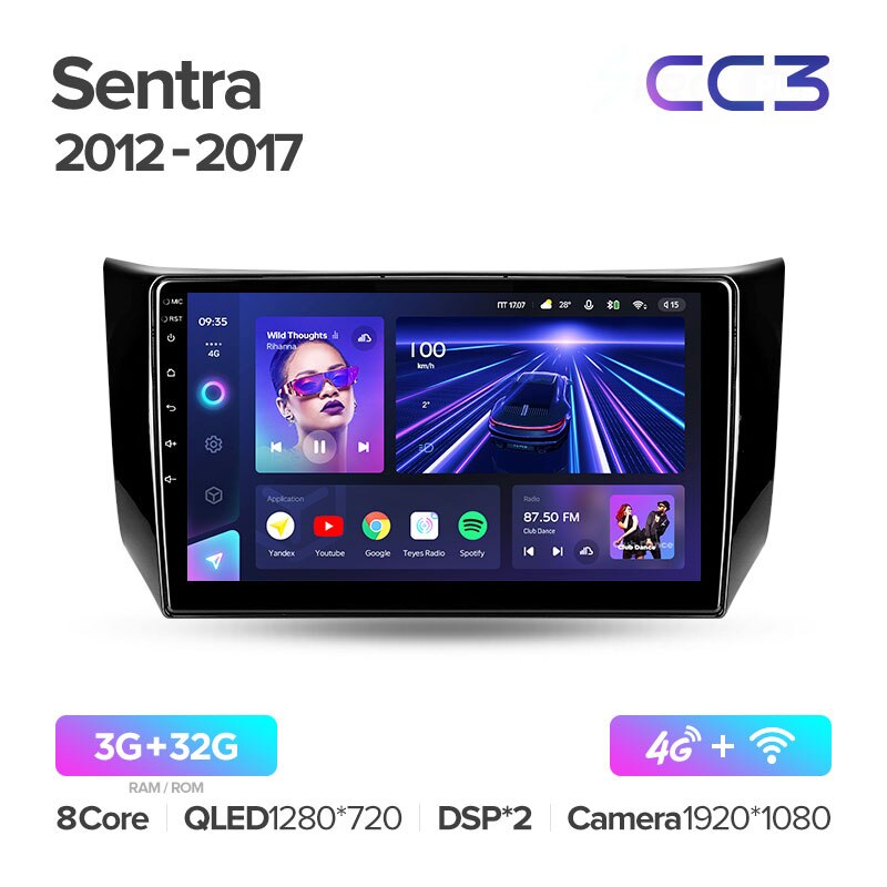 Штатная магнитола Teyes CC3 для Nissan Sentra B17 2012-2017 на Android 10