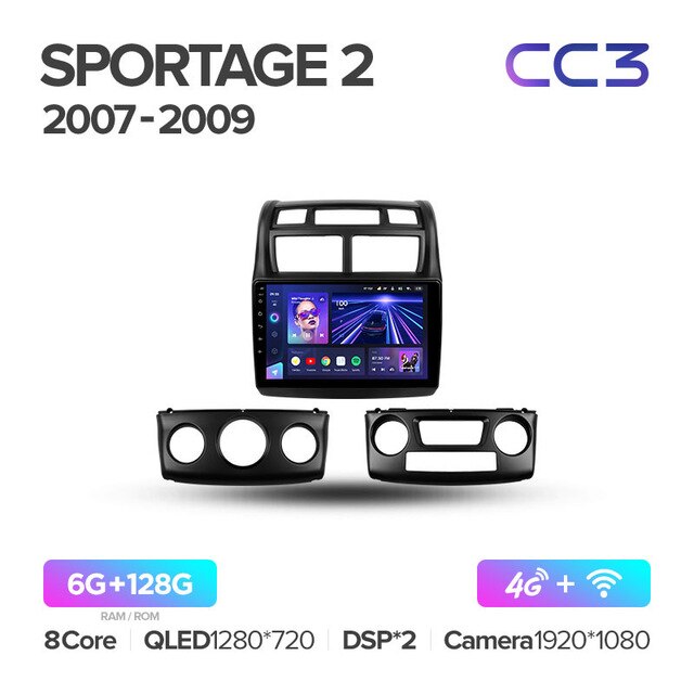 Штатная магнитола Teyes CC3 для KIA Sportage 2 JE KM 2007-2009 на Android 10