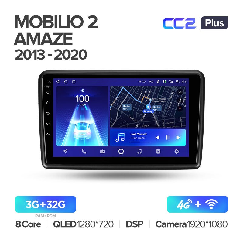 Штатная магнитола Teyes CC2PLUS для Honda Mobilio 2 Amaze 2013-2020 на Android 10