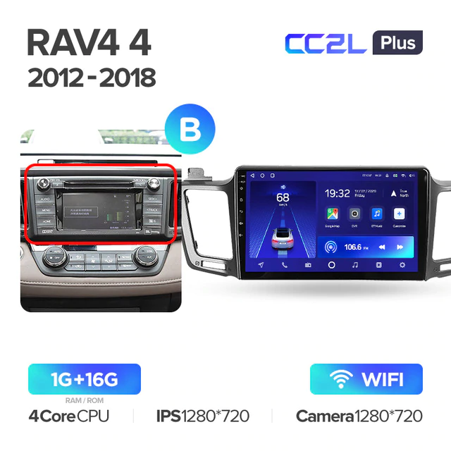 Штатная магнитола Teyes CC2L PLUS для Toyota RAV4 XA40 2012-2018 на Android 8.1