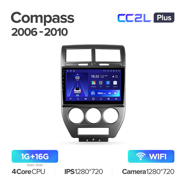 Штатная магнитола Teyes CC2L PLUS для Jeep Compass MK 2006-2010 на Android 8.1