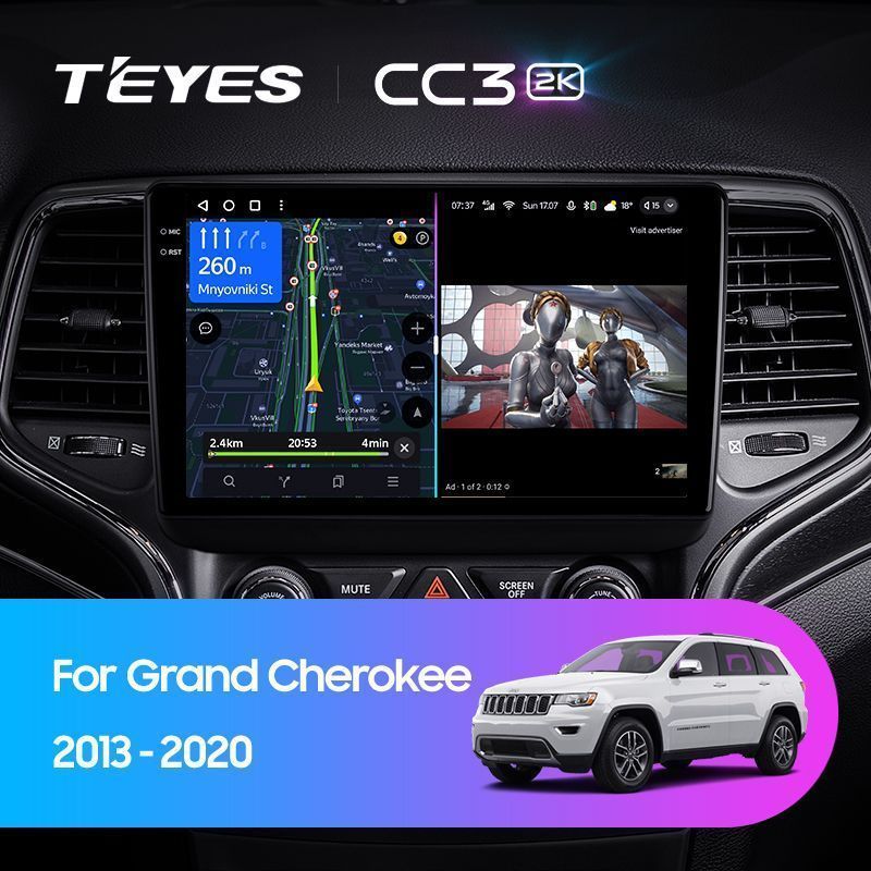 Штатная магнитола Teyes CC3 2K для Jeep Grand Cherokee WK2 2013-2020 на Android 10