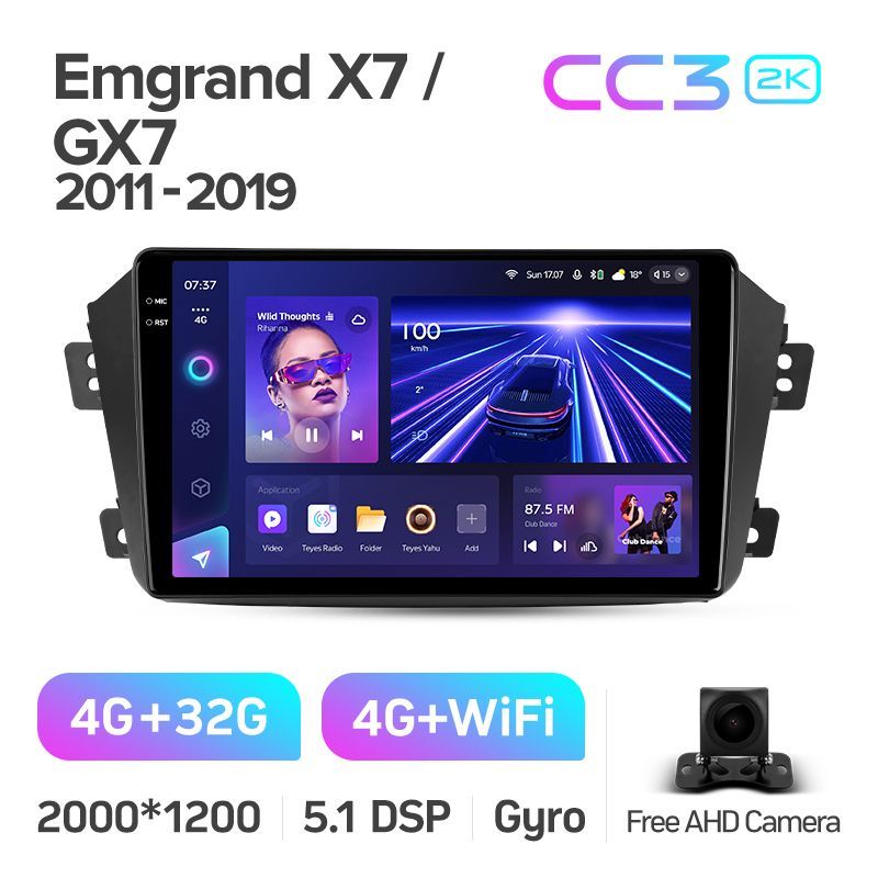 Штатная магнитола Teyes CC3 2K для Geely Emgrand X7 1 GX7 EX7 2011 - 2019 на Android 10