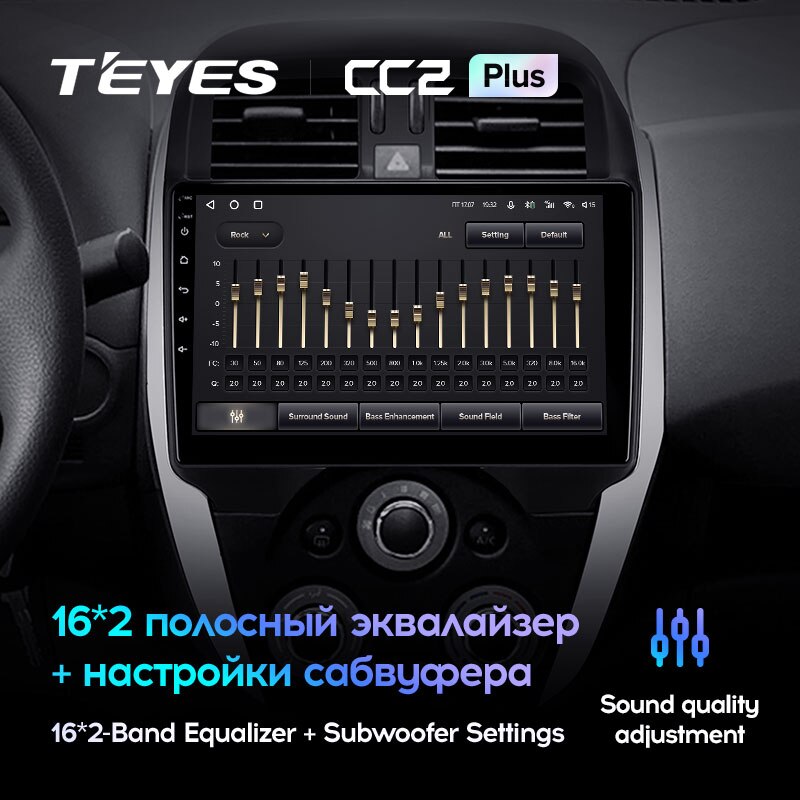 Штатная магнитола Teyes CC2PLUS для Nissan Sunny 2014-2018 на Android 10