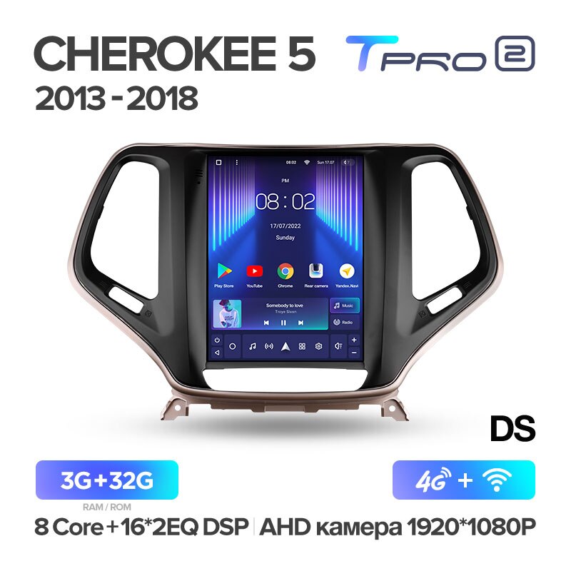 Штатная магнитола Teyes TPRO2 для Jeep Cherokee 5 KL 2013-2018 на Android 10