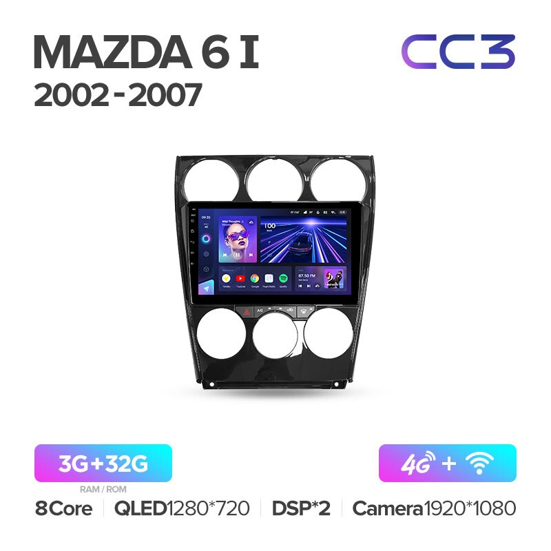 Штатная магнитола Teyes CC3 для Mazda 6 GG 2002-2007 на Android 10