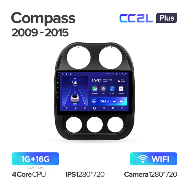 Штатная магнитола Teyes CC2L PLUS для Jeep Compass MK 2009-2015 на Android 8.1