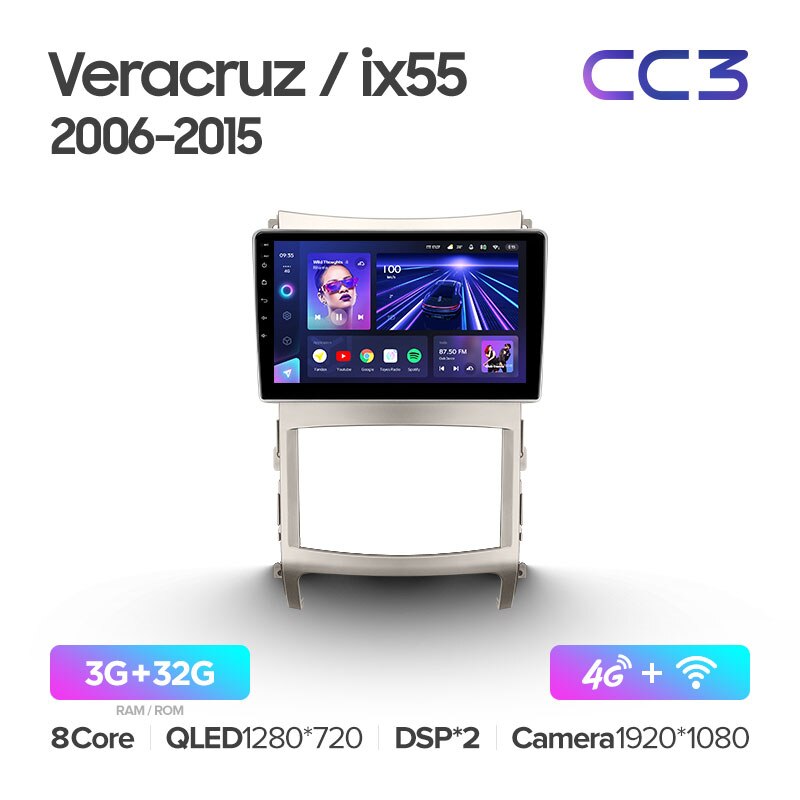 Штатная магнитола Teyes CC3 для Hyundai Veracruz ix55 2006-2015 на Android 10