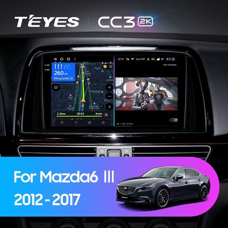 Штатная магнитола Teyes CC3 2K для Mazda 6 GL 2012-2017 на Android 10