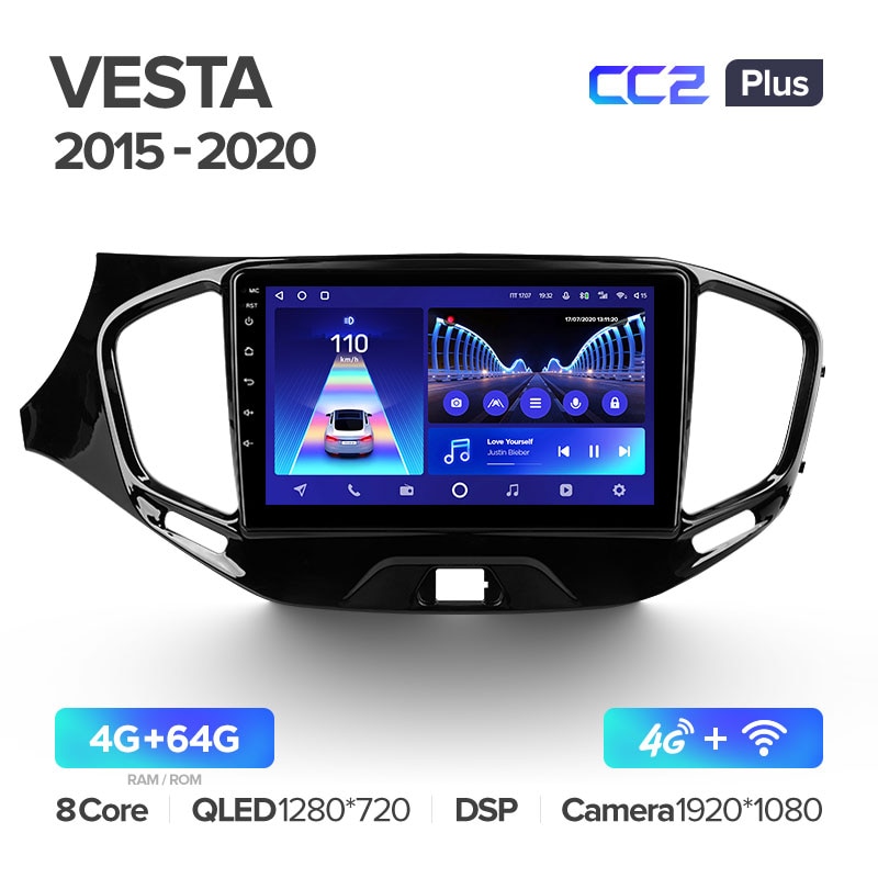 Штатная магнитола Teyes CC2PLUS для LADA Vesta Cross Sport 2015-2019 на Android 10