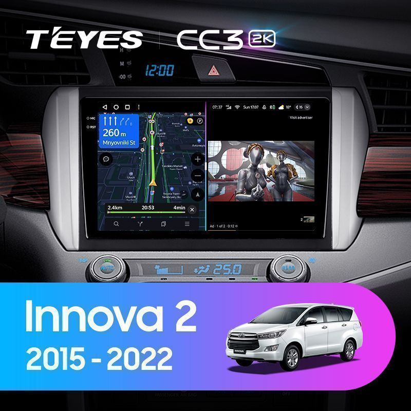 Штатная магнитола Teyes CC3 2K для Toyota Innova 2 2015-2022 на Android 10