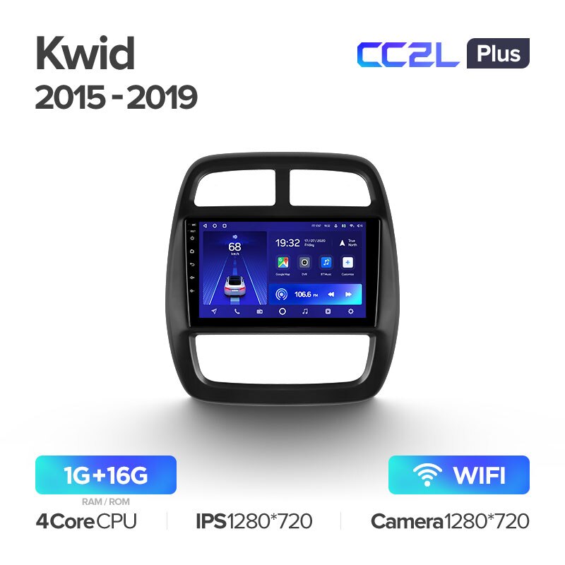 Штатная магнитола Teyes CC2L PLUS для Renault KWID 2015-2019 на Android 8.1