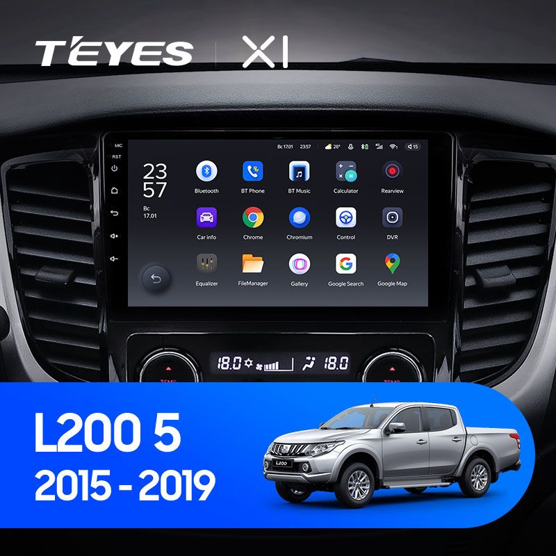 Штатная магнитола Teyes X1 для Mitsubishi L200 5 2015-2019 на Android 10