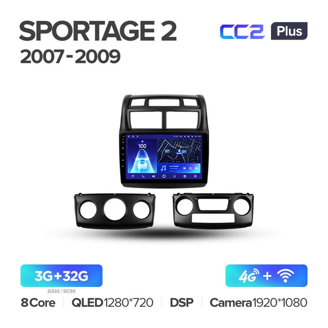 Штатная магнитола Teyes CC2PLUS для KIA Sportage 2 JE KM 2007-2009 на Android 10