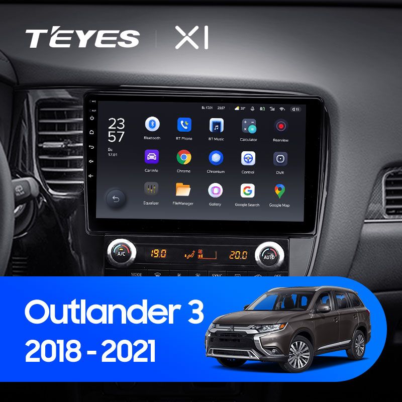 Штатная магнитола Teyes X1 для Mitsubishi Outlander 3 2018-2021 на Android 10