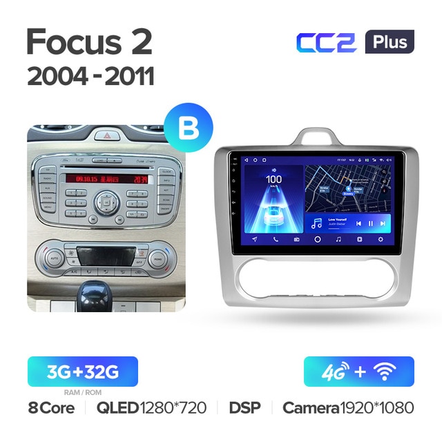 Штатная магнитола Teyes CC2PLUS для Ford Focus 2 Mk 2 2004-2011 на Android 10