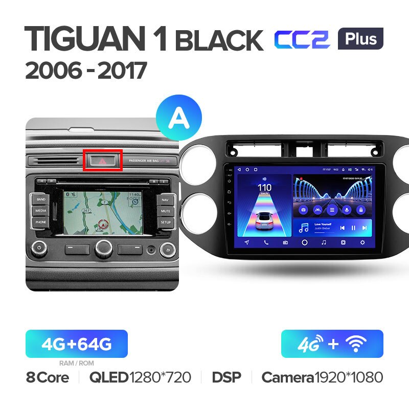 Штатная магнитола Teyes CC2PLUS для Volkswagen Tiguan 1 2006-2017 на Android 10