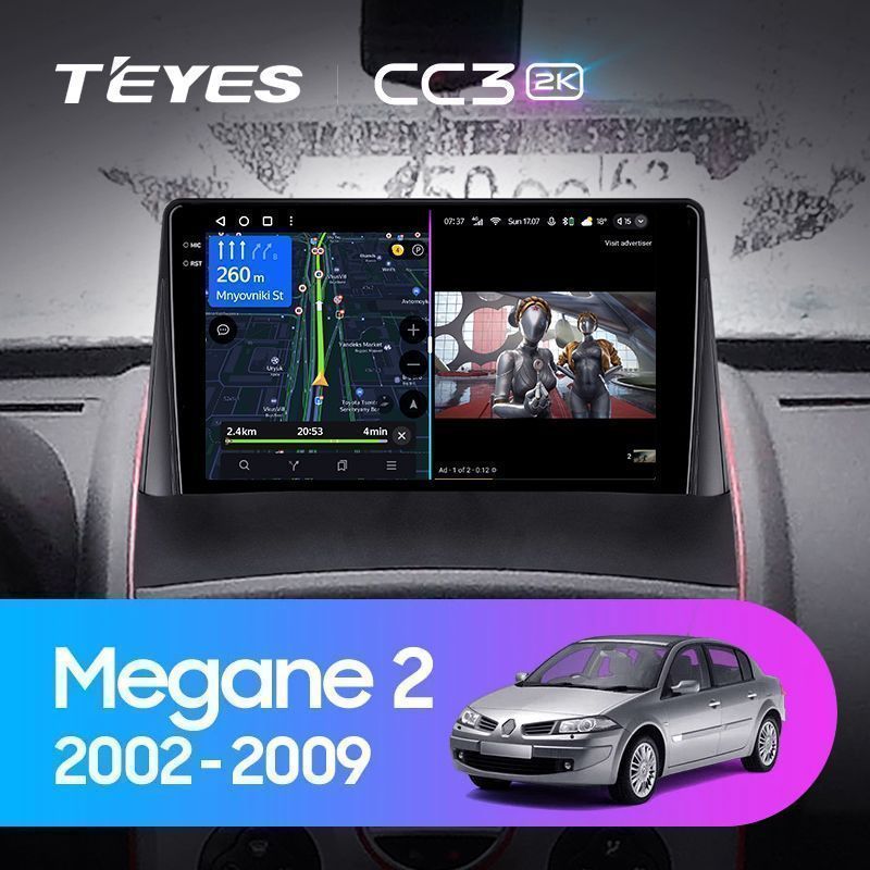 Штатная магнитола Teyes CC3 2K для Renault Megane 2 2002-2009 на Android 10