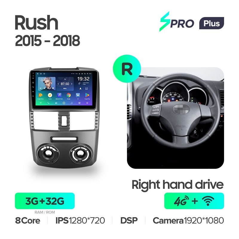 Штатная магнитола Teyes SPRO+ для Toyota Rush 2015-2018 Right hand driver на Android 10