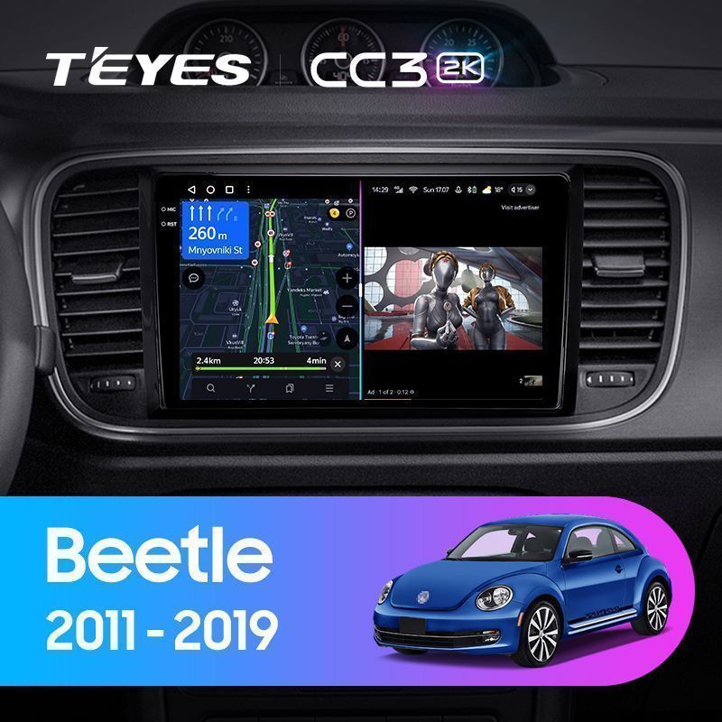 Штатная магнитола Teyes CC3 2K для Volkswagen Beetle A5 2011-2019 на Android 10