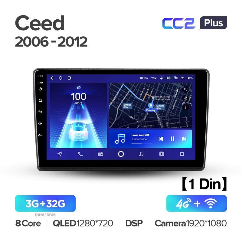 Штатная магнитола Teyes CC2PLUS для KIA Ceed 2006-2012 на Android 10