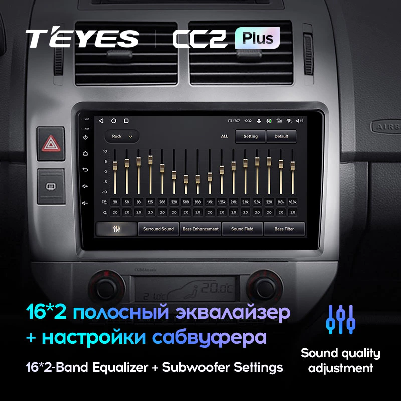 Штатная магнитола Teyes CC2PLUS для Volkswagen Polo 4 2001-2009 на Android 10