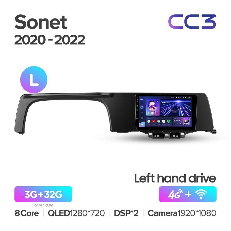 Штатная магнитола Teyes CC3 для KIA Sonet 2020-2022 на Android 10