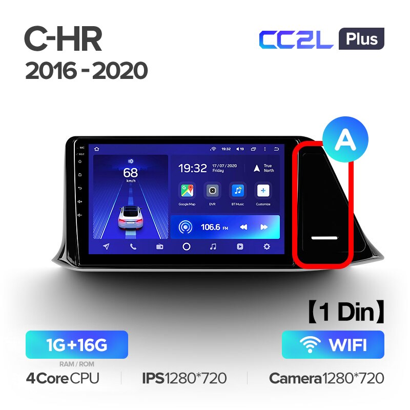 Штатная магнитола Teyes CC2L PLUS для Toyota C-HR CHR 2016-2020 на Android 8.1