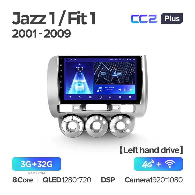 Штатная магнитола Teyes CC2PLUS для Honda Jazz 1 GD Fit 1 2001-2009 на Android 10