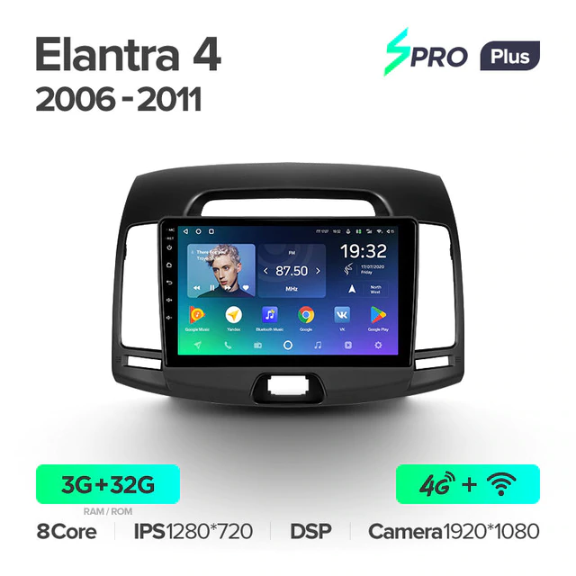 Штатная магнитола Teyes SPRO+ для Hyundai Elantra 4 HD 2006-2012 на Android 10