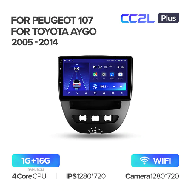 Штатная магнитола Teyes CC2L PLUS для Peugeot Peugeot 107 1 2005-2014 на Android 8.1