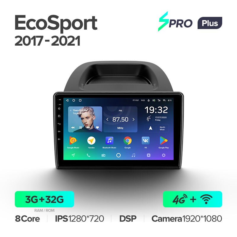 Штатная магнитола Teyes SPRO+ для Ford EcoSport 2017-2021 на Android 10