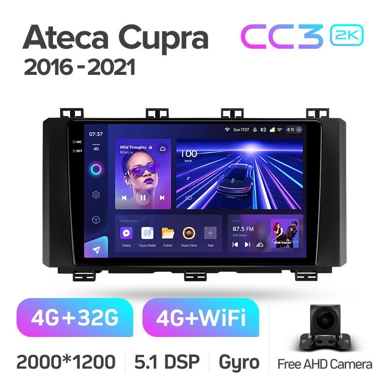 Штатная магнитола Teyes CC3 2K для Seat Ateca Cupra 2016-2021 на Android 10