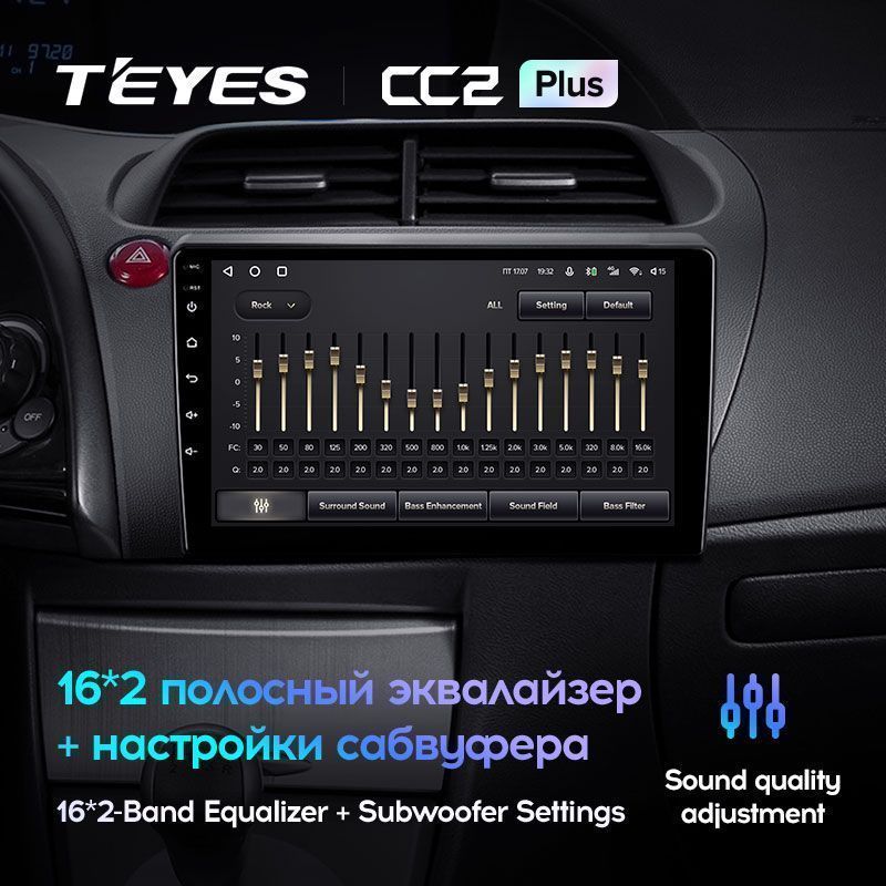 Штатная магнитола Teyes CC2PLUS для Honda Civic Hatchback 2006-2012 на Android 10