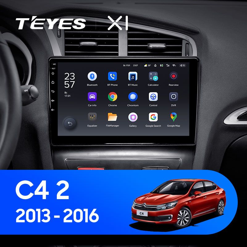 Штатная магнитола Teyes X1 для Citroen C4 2 B7 2013-2016 на Android 10